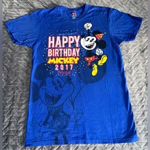 Disneyland Happy Birthday Mickey 2017 Blue T-Shirt Unisex